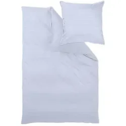 Curt Bauer Bettwäsche Bente - 135x200 cm + 80x80 cm in Sky - Hochwertige Brokat-Satin-Bettwäsche, made in Germany, mit raffinierter Mélange-Optik und eleganten Details für erholsamen Schlaf in jedem Zuhause.