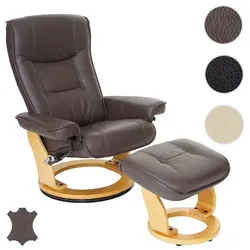 MCA Relaxsessel Hamilton - Bequemer Fernsehsessel aus Echtleder - Hochwertiger Sessel mit 360° drehbarem Drehteller und individuell einstellbarer Widerstandskraft für maximalen Komfort. Belastbar bis 130 kg, perfekt für entspannte Fernsehabende.