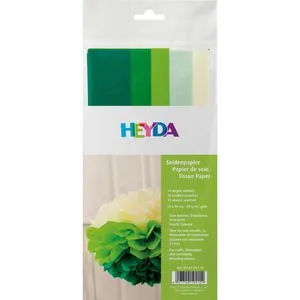 Heyda Seidenpapier 203375739, 5 Farben, 50 x 75cm, 10 Blätter, ungefaltet, 20g/m², 10 Stück