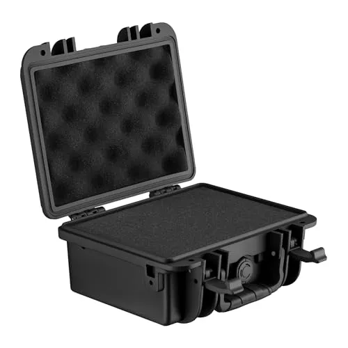 Wiltec Universalkoffer 25 x 21,8 x 11,3 cm, wasserdichter Transportkoffer, Schutzkoffer aus PP und Glasfaser, Koffer mit Würfelschaumstoff
