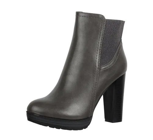 Elara Ankle Boots grau 40 EU - Modische Ankle Boots in Grau, Größe 40, aus strapazierfähigem Synthetik, ideal für lässige und elegante Looks. Komfortabler Blockabsatz für ein angenehmes Tragegefühl.
