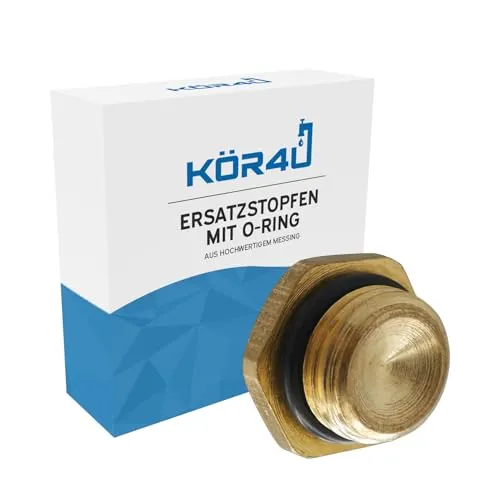 kör4u Ersatzstopfen mit O-Ring, Messing, 1/4 Zoll Außengewinde