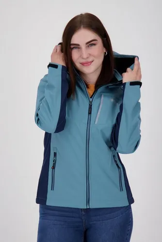 DEPROC Active Softshelljacke NUNAVUT WOMEN in XXL, Blau - Funktionsjacke für Trekking und Wandern, atmungsaktiv und wasserabweisend, auch in großen Größen erhältlich für optimalen Tragekomfort.