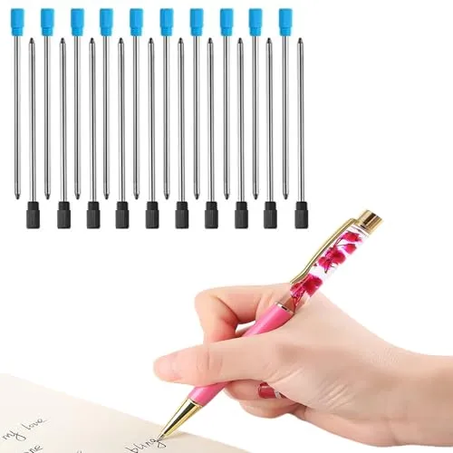 SHULLIN 30 Stück Austauschbare Kugelschreiber Minen 7 cm Universelle Ersatz-Kugelschreiberminen 0,5 mm Spitzen Kugelschreiber Nachfüllungen Ersatzminen Glatte Schreiben Schwarz und Blau