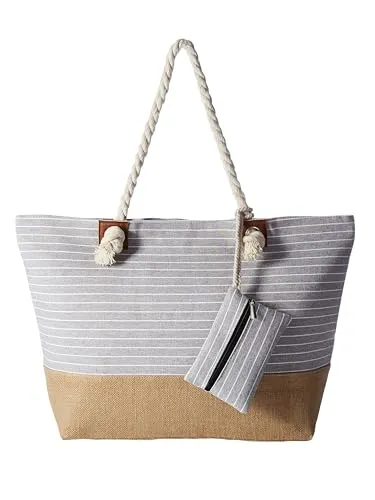 DonDon XXL Strandtasche mit Reißverschluss, mehrfarbig,DonDon