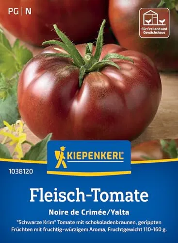 Kiepenkerl Fleisch-Tomatensamen Noire de Crimeee/Yalta 1038120 - Schokoladenbraune Früchte - Fruchtgewicht 110-160 g - Gemüsesamen, Samen Gemüse, Saatgut