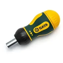 SATA Stubby-Ratschenschraubendreher mit Bit-Magazin, 6-teilig ST09348 (Ratschenschraubendreher Ratschenschraubendrehersatz Bitsatz Schraubendreherbits Schraubendreherbitsatz)