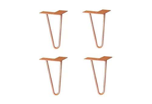 WAGNER design yourself Möbelfuß Möbelbein - HAIRPIN LEGS 4er Set - Möbelfüße im Retro Style, konisch verlaufend, aus pulverbeschichtetem Stahl - ideal für individuelle Möbelgestaltungen und kleine Räume.