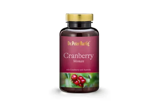 Dr. Peter Hartig Cranberry Woman 120 Kapseln - 4-Monats-Vorrat - Antioxidantien für Frauen, unterstützt die Blasengesundheit und das Immunsystem. Mit Cranberry, Acerola und Vitamin C, lactose-, hefe- und glutenfrei.