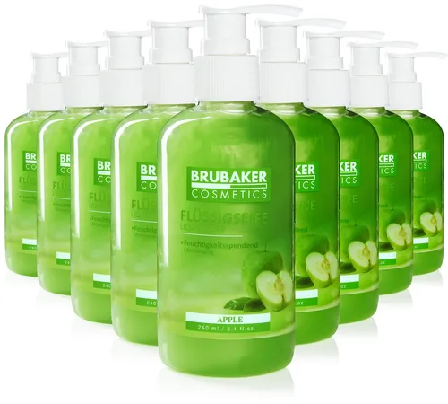 BRUBAKER Handwaschlotion Flüssigseife im Spender - Apfel, 50er Pack (50 x 240 ml) - Die BRUBAKER Handwaschlotion im praktischen Spender reinigt sanft und spendet Feuchtigkeit. Ideal für häufiges Händewaschen, sorgt der fruchtige Duft für ein erfrischendes Erlebnis. Mild und pH-neutral für optimale Pflege.