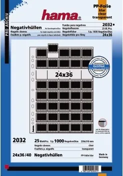 Hama Negativarchivierungshüllen für 40 Einzelnegative von Hama
