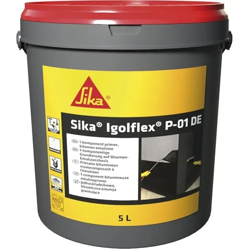 Produktbild Sika Bitumen Voranstrich Igolflex P-01 DE, Grundierung für Bitumendickbeschichtung, lösemittelfrei, 5 Liter