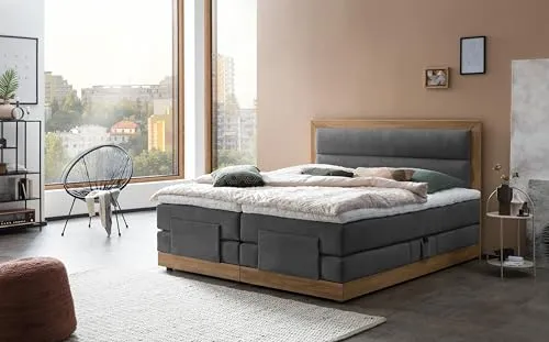 Belanoti MODELA Boxspringbett 180x200 elektrisch verstellbar - Betten: Komfortables Boxspringbett mit 7-Zonen Taschenfederkern und Visco Topper, elektrisch verstellbar für optimalen Liegekomfort und individuelle Anpassung.
