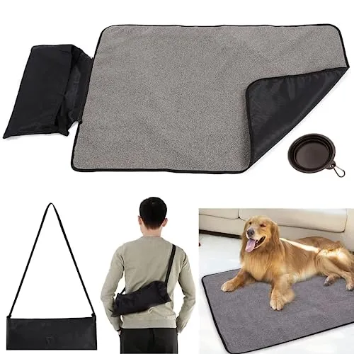 Faltbare wasserdichte Haustier Decke für Hunde und Katzen in schwarz von bangminda