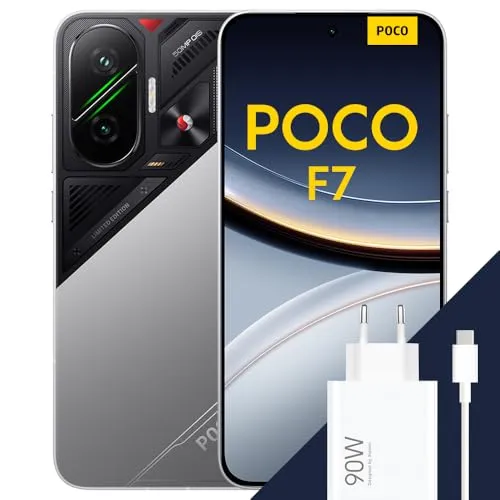 Poco F7 Smartphone, 12+512GB, Handy mit Android, Handy mit Android, Flaggschiff Snapdragon® 8s Gen 4, 6500 mAh Akku, 50 MP Sony-Kamera mit OIS, 6,83