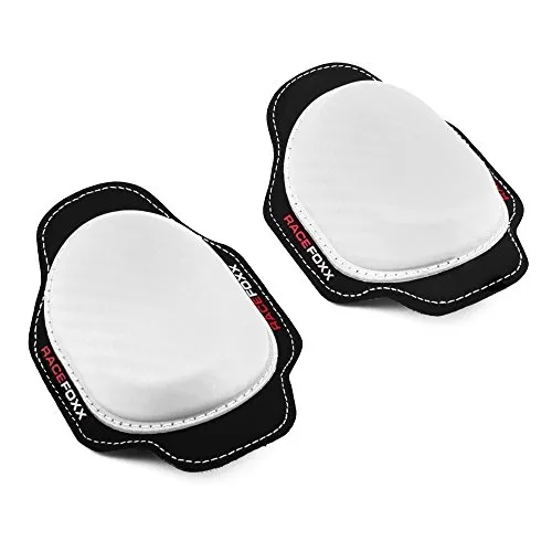 RACEFOXX Knieschleifer, Knieprotektor, Schleifer, Protektor, Lederkombi, Paar, weiß