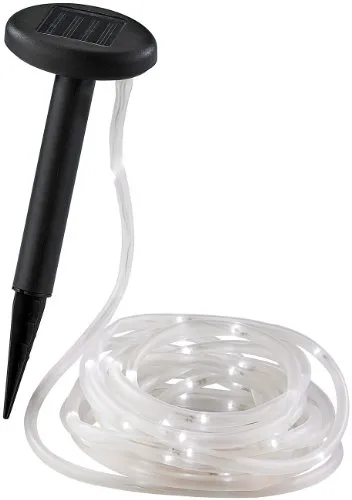 LunLunartec Solar Lichtband: 7 Meter Solar-Lichtschlauch mit 50 LEDs in Brillantweiß (Solar Lichterschlauch)