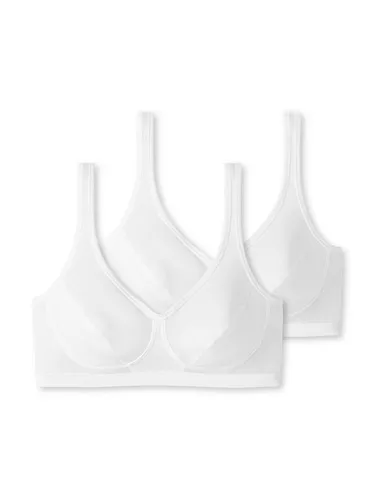 Schiesser Damen 2 Pack Cups Bio Baumwolle Bustier, 70B - Funktionsunterwäsche aus 95% Bio-Baumwolle, besonders weich und bequem für den täglichen Tragekomfort.