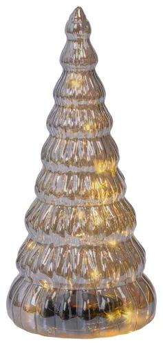 Tischleuchte Weihnachtsbaum LED Dekoleuchte Timer Glas Weihnachten 30,5 cm
