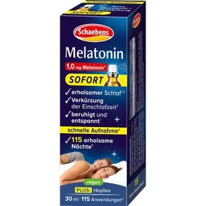 Schaebens Melatonin Sofort Spray, 30 ml für 115 Nächte, je Sprühstoß 0,5 mg, vegan und zuckerfrei