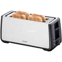 Cloer Toaster 4 Scheiben XXL 3579 eds/sw - Toaster für 4 XXL-Toastscheiben, mit einzigartiger Toast-Check-Funktion für perfektes Rösten und stufenlos wählbarem Bräunungsgrad, ideal für große Frühstücke.