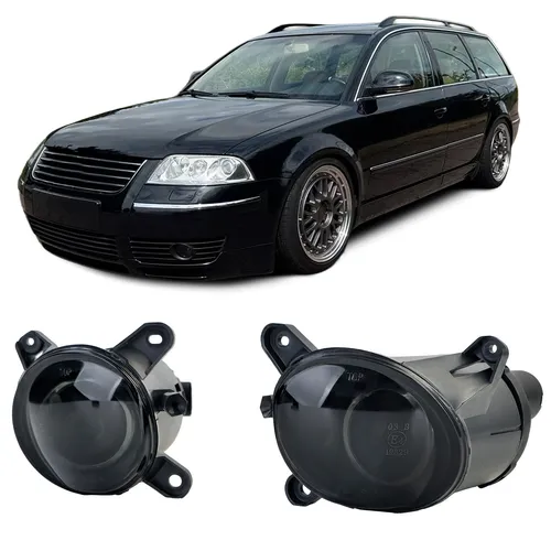 Klarglas Nebelscheinwerfer Set Schwarz Smoke für VW Passat B5 3BG (2000-2005) - Sportliches Klarglas Nebelscheinwerfer Set für VW Passat B5 (2000-2005) mit einfacher Montage und hervorragender Passgenauigkeit. Inklusive Leuchtmittel und E-Prüfzeichen für unkomplizierte Eintragung.