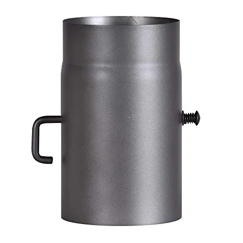 FIREFIX RD150/2D Ofenrohr 150 mm - Hochwertiges 2 mm starkes Ofenrohr für Kaminöfen, 250 mm lang mit Regulierklappe, umweltfreundlicher Lack, ideal für effiziente und sichere Feuerstellen.