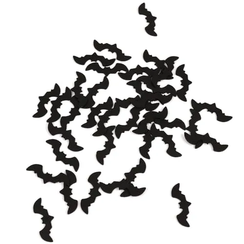 Oblique Unique® Fledermaus Konfetti Set Schwarz Gold für Halloween Tischdeko Streudeko Grusel Horror Party Fasching Motto Party