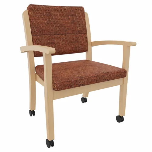 Schwerlaststuhl Alexander XXL auf Rollen – Robuster Stuhl mit Armlehnen - Dieser stabile Stuhl bietet Komfort und Sicherheit. Ideal für den täglichen Einsatz im Küchen- und Esszimmer. Mit gepolstertem Bezug und einer Sitzhöhe von 52,5 cm.
