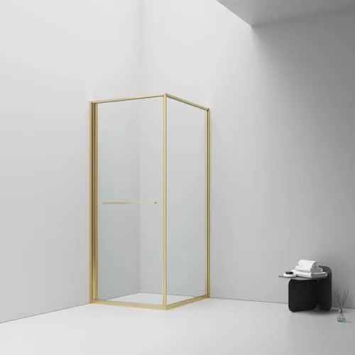 Belvit Duschkabine 90 x 90 cm mit Schiebetür und Anti-Kalk-Beschichtung - Platzsparende Schiebetür öffnet nach innen und eignet sich ideal für kleine Badezimmer. Das 6 mm ESG Sicherheitsglas sorgt für Stabilität und ist pflegeleicht dank der Anti-Kalk-Beschichtung. Flexibel montierbar für optimale Raumnutzung.