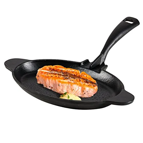 Genius BBQ Grillpfännchen Servierpfännchen Barbecuepfännchen - Mini-Pfanne mit praktischer Ausgießfunktion und abnehmbarem Griff für Barbecue - Servierpfanne