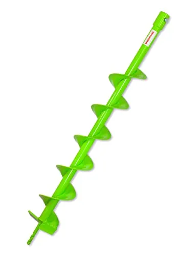 WERHE Erdbohrer 100 mm Vollstahl, Pfahlbohrer mit Bohrspitze für Zaunbau | Gesamtlänge 80 cm, Arbeitstiefe bis 60 cm, Gewicht 2,2 kg, mit Sicherungsstift, für Akkuschrauber, ideal für Pflanzlöcher