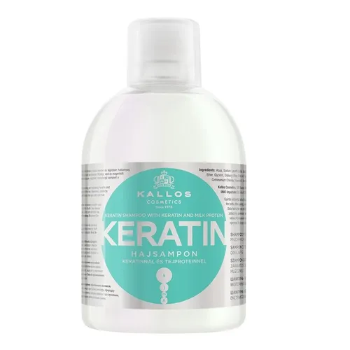 Kallos KJMN Professional Keratin Shampoo 1000 ml - Shampoos für Damen, regeneriert und nährt das Haar, sorgt für Glanz und Volumen, ideal für gesundes und gepflegtes Haar.