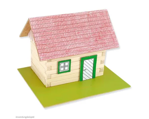 matches21 HOME & HOBBY Blockhaus Bausatz Kinder ab 10 Jahren Holzbaukasten