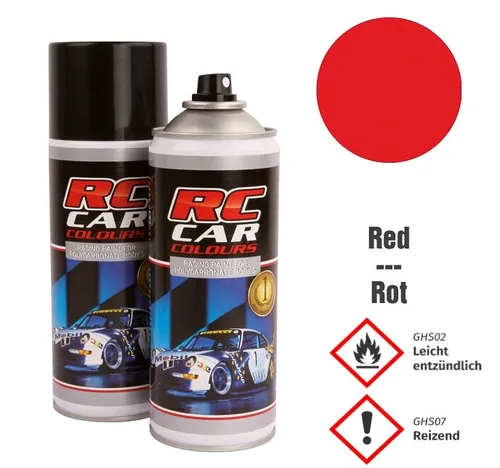 RC CAR COLOURS KAROSSERIE LEXANFARBE 150ml SPRÜHDOSE ROT FÜR TAMIYA # RCC110
