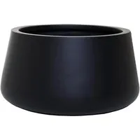 VIVANNO Blumentopf GORDO Schwarz Matt 32x21 cm - Garten-Zubehör, wetter- und frostfester Fiberglas-Blumenkübel für langlebige Bepflanzung, ideal für drinnen und draußen.