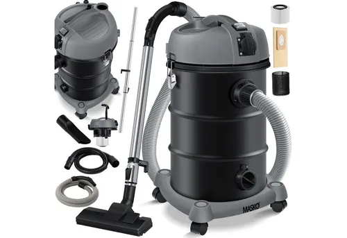 MASKO Industriesauger 2300 W - 6in1 Nass-Trocken-Sauger - Industriesauger mit 2300 W Leistung und 30 l Behälter, ideal für vielseitige Anwendungen. Mit innovativem Filterreinigungssystem „Push&Clean“ für optimale Saugleistung.