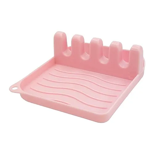INTIRILIFE Kochlöffelablage in Rosa - 14 x 12.5 x 4.8 cm - Halter für Kochutensilien und Topfdeckel, Besteckhalter
