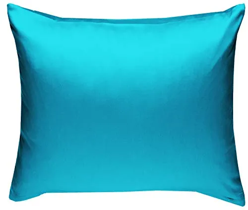 Bettwaesche-mit-Stil Mako-Satin Baumwollsatin Bettwäsche Uni einfarbig zum Kombinieren (Kissenbezug 40 cm x 40 cm, Türkis) viele Farben & Größen