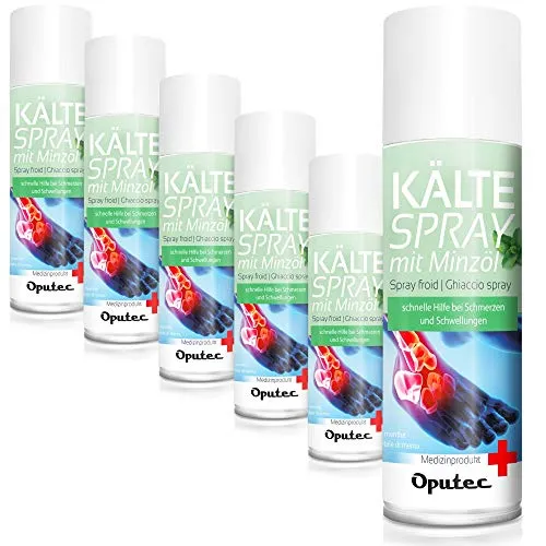 Oputec Erste-Hilfe-Set Kältespray mit Minzöl - Erfrischendes Kühlspray - 1. Hilfe: Oputec Kältespray kühlt bis -15°C und ist sofort einsatzbereit. Ideal für Sportverletzungen und unterwegs, ganz ohne Kühlung!