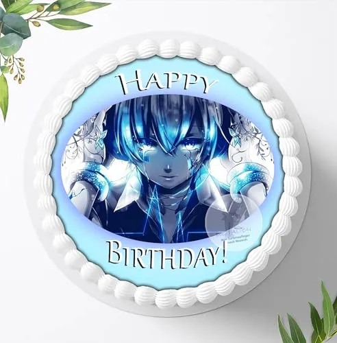 Für die Geburtstags Torte, Zuckerbild kompatibel mit: Manga Anime, Essbares Foto für Torten, Fondant, Tortenaufleger Ø 20cm, 0319c