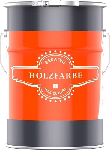 Holzschutzfarbe 20l Rotbraun auf Wasserbasis I Holzfarbe für innen und außen I Parkettlack, Türlack, Treppenlack, Zaunfarbe & mehr I Hochdeckender Wetterschutzlack für Holz - BEKATEQ BE-420