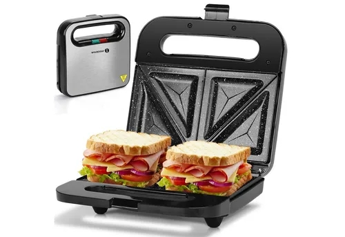 Aigostar Sandwichmaker Sandwichtoaster mit Antihaft-Keramikbeschichtung, Praktisch und Sicher, 800,00 W, Schnelles und Gleichmäßiges Aufheizen, Hochhitzebeständiges Gehäuse