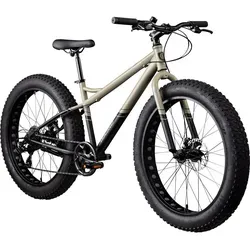 Galano Fatman 4.0 Fatbike (schwarz/beige) - Entdecke mit dem Galano Fatman 4.0 Fatbike die Freiheit auf anspruchsvollen Trails. Die breiten 4 Zoll Reifen bieten hervorragende Traktion in Schnee, Sand und Schlamm. Ausgestattet mit 7-Gang-Schaltung und zuverlässigen Scheibenbremsen für jeden Einsatz.
