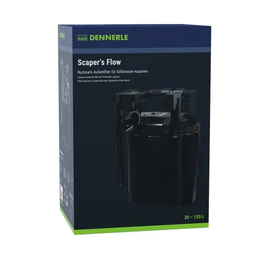DENNERLE Aquariumfilter Scaper's Flow, 450 l/h - Außenfilter für Aquarien, ideal für eine saubere und effiziente Wasserfiltration dank vormontierter Technik und vielseitigen Ansaugrohren.