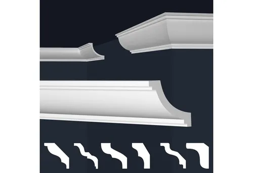 marbet design Stuckleiste E-36, 2 Meter / 1 Leiste, XPS Styropor weiß - Deckenleisten Stuck Decken Styroporleisten E-Leisten - (2 Meter / 1 Leiste E-36)