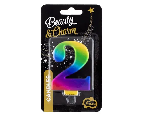 Świeczka cyferka 2, Galaxy, 8,0 cm PF-SCG2 GODAN 5902973115185