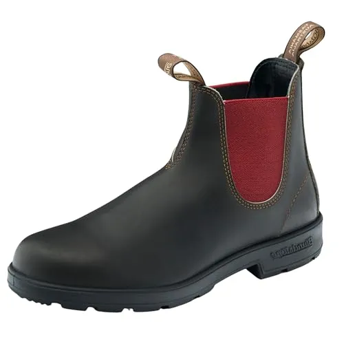 Blundstone Unisex-Erwachsene Original 500 Chelsea-Stiefel, Stout Brown/Crimson - Die Blundstone ORIGINAL 500 Chelsea-Stiefel vereinen legendären Komfort und Vielseitigkeit. Aus robustem Leder gefertigt, sind sie ideal für jeden Anlass und überzeugen durch ihre Langlebigkeit und stilvolles Design.
