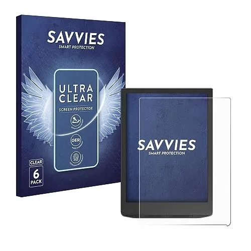 Savvies 6 Stück Schutzfolie für PocketBook InkPad 4 Displayschutz-Folie Ultra-Transparent