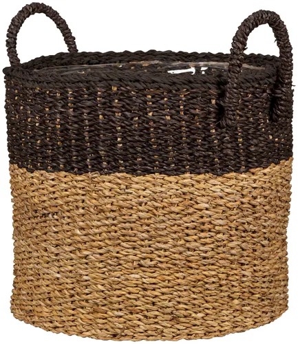 Scheurich Seagrass 37 - Korbgefäß mit Griffen - Klassisches Korb-Pflanzgefäß aus nachhaltigem Seagrass, ideal für ein natürliches Wohnambiente. Mit wasserdichter Innenfolie und praktischen Griffen, perfekt für deine Lieblingszimmerpflanzen.